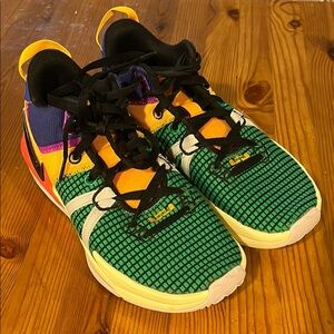 Nike LeBron witness Green and Orange Athletic Shoes Vibrant Performance